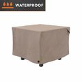 Modern Leisure Garrison Square Fire Pit Table Cover, Waterproof, 32 in. Square x 22 in. H, Sandstone 3111